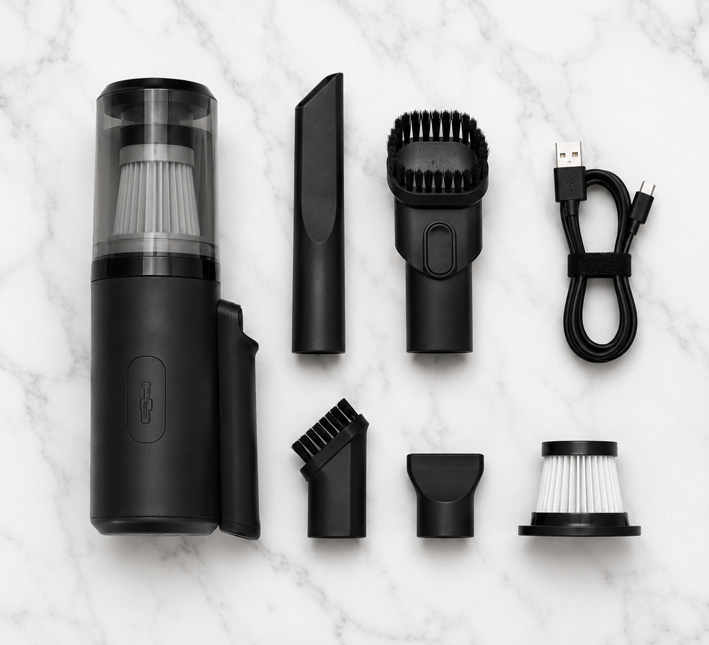 Portable Car Vacuum Cleaner — Wireless, USB Charging, Strong Suction
