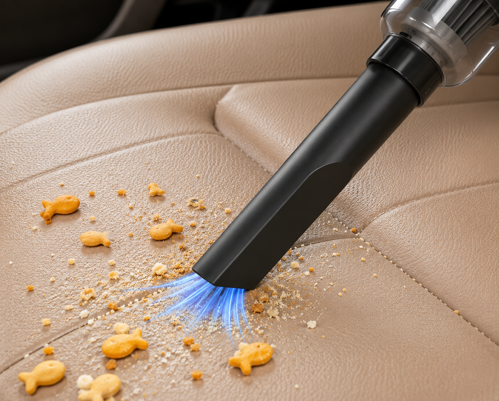 Portable Car Vacuum Cleaner — Wireless, USB Charging, Strong Suction