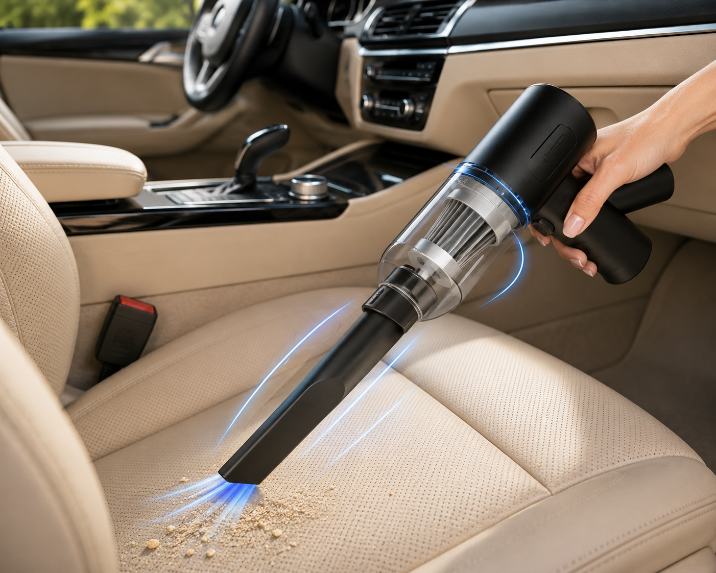 Portable Car Vacuum Cleaner — Wireless, USB Charging, Strong Suction