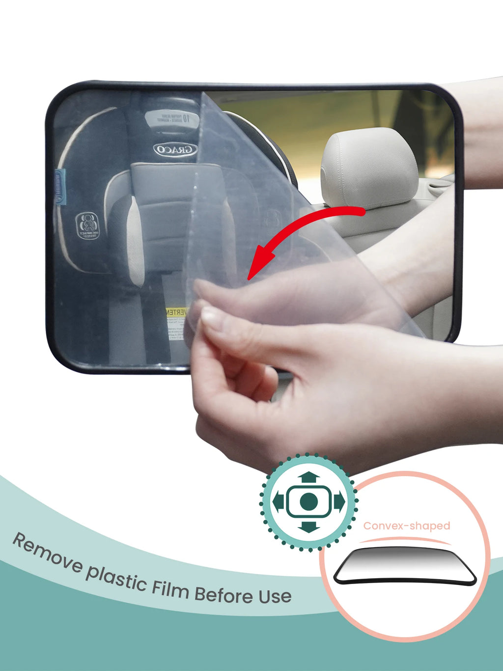 Baby Backseat Mirror — Wide Angle, Anti-Shake, Shatterproof