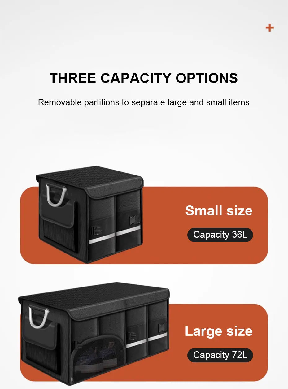 Foldable Car Trunk Organizer — Large Capacity, Waterproof, 3 Sizes