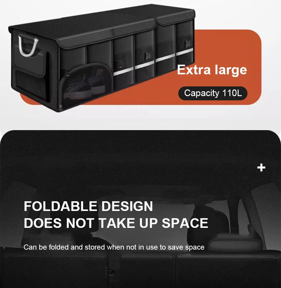 Foldable Car Trunk Organizer — Large Capacity, Waterproof, 3 Sizes