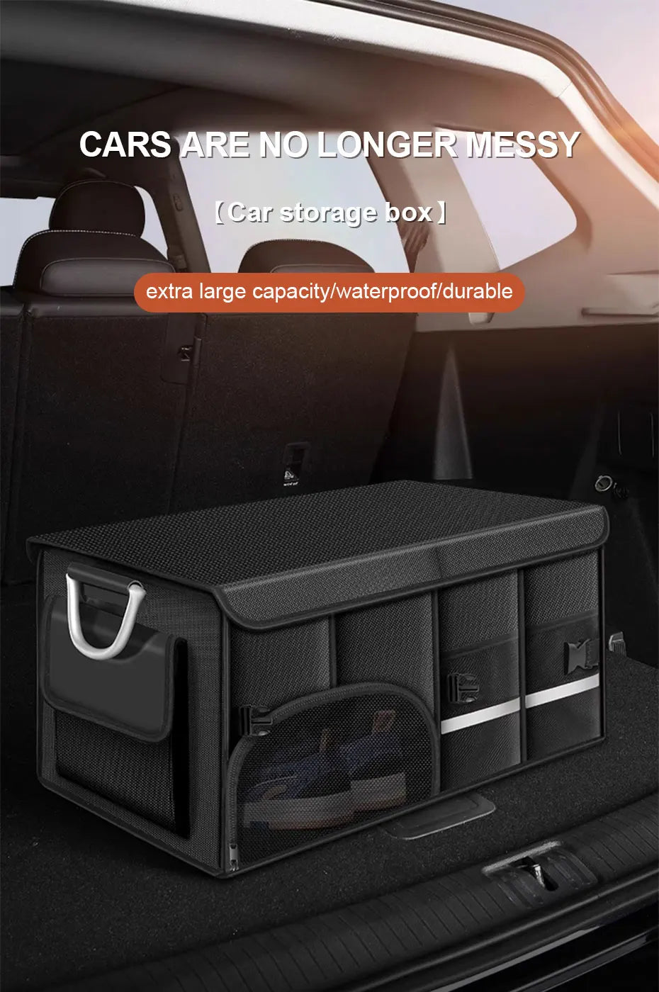 Foldable Car Trunk Organizer — Large Capacity, Waterproof, 3 Sizes